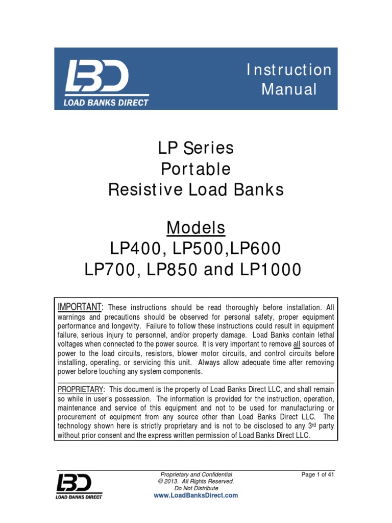 Instruction Manual Portable LP400 - LP500 - LP600 - LP700 - LP850 ...