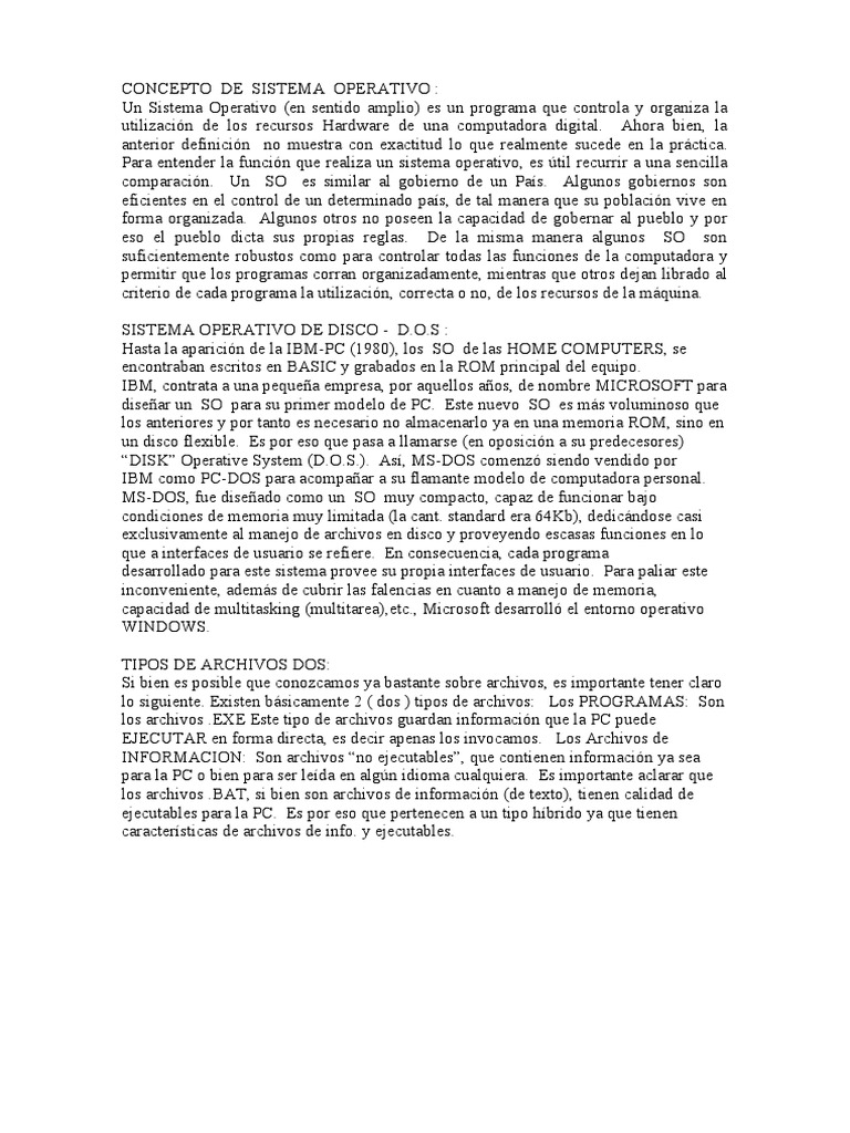 Concepto de Sistema Operativo | PDF | Hardware de la computadora ...