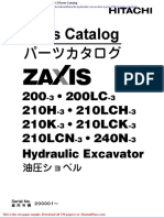 Hitachi Hydraulic Excavator Zaxis 200 3 Parts Catalog