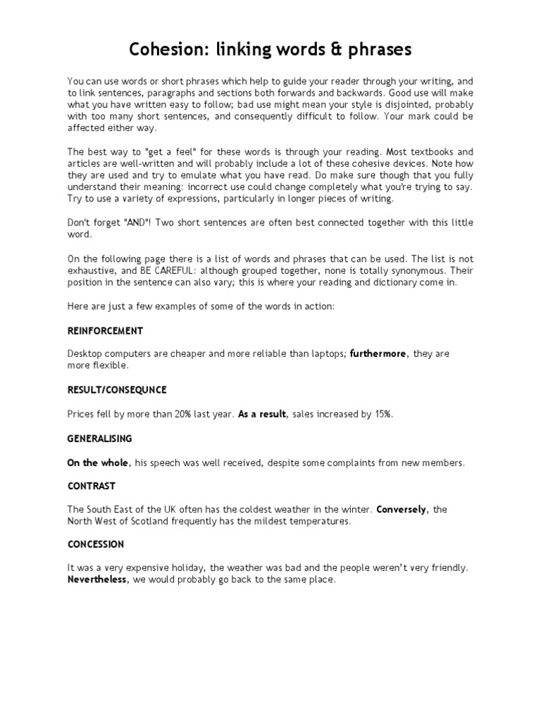 Connectors For Advanced Writing PDF