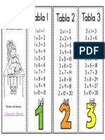 Llavero de Las Tablas de Multiplicar Del 1 Al 3