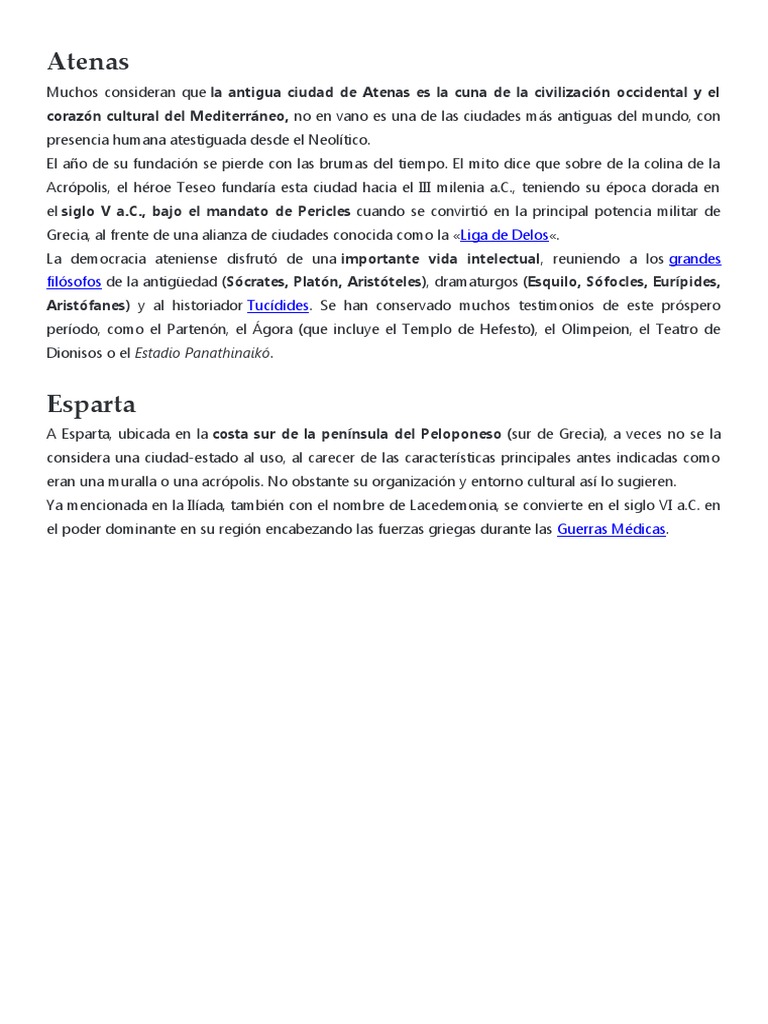 Atenas | PDF | Esparta | Antiguedad clasica