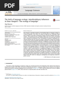 The Ecology of Language
