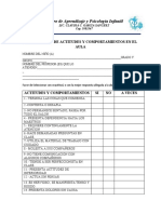 Cuestionario de Comportamientos y Actitudes en El Aula