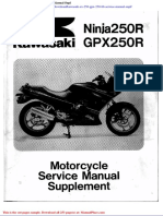 Kawasaki Ex 250 GPX 250 88 Service Manual Supl