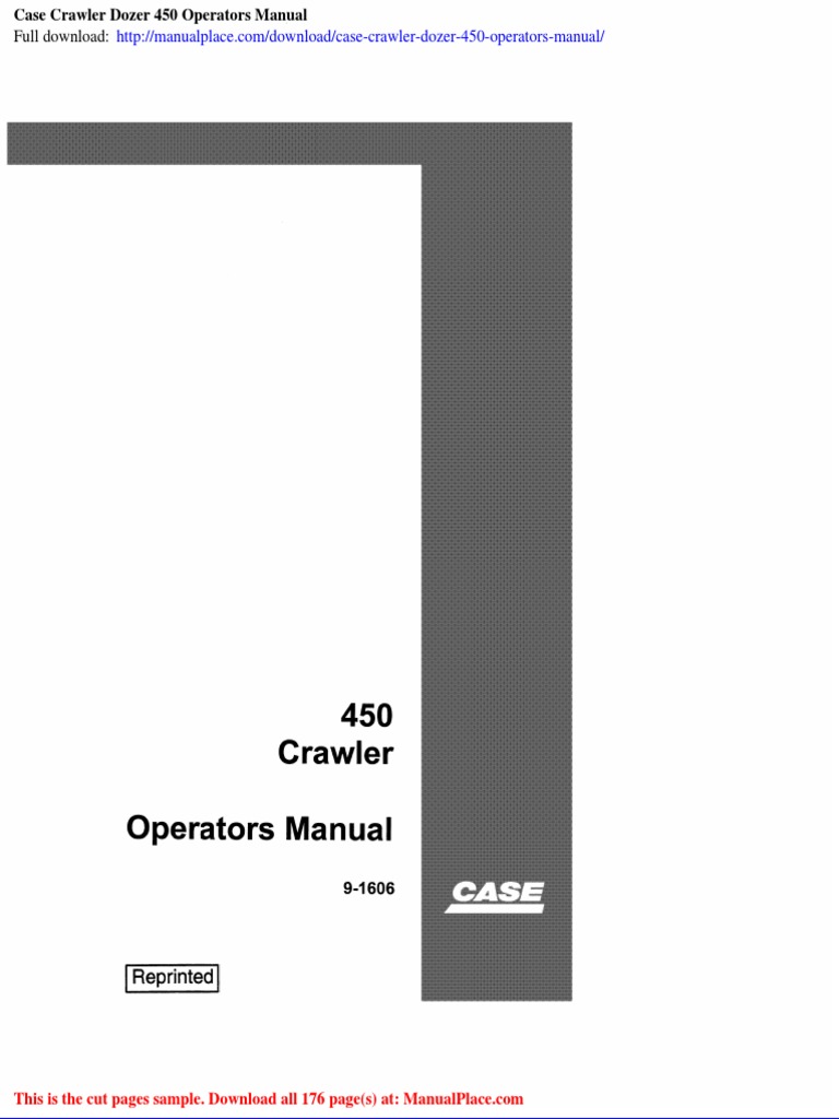 Case Crawler Dozer 450 Operators Manual PDF