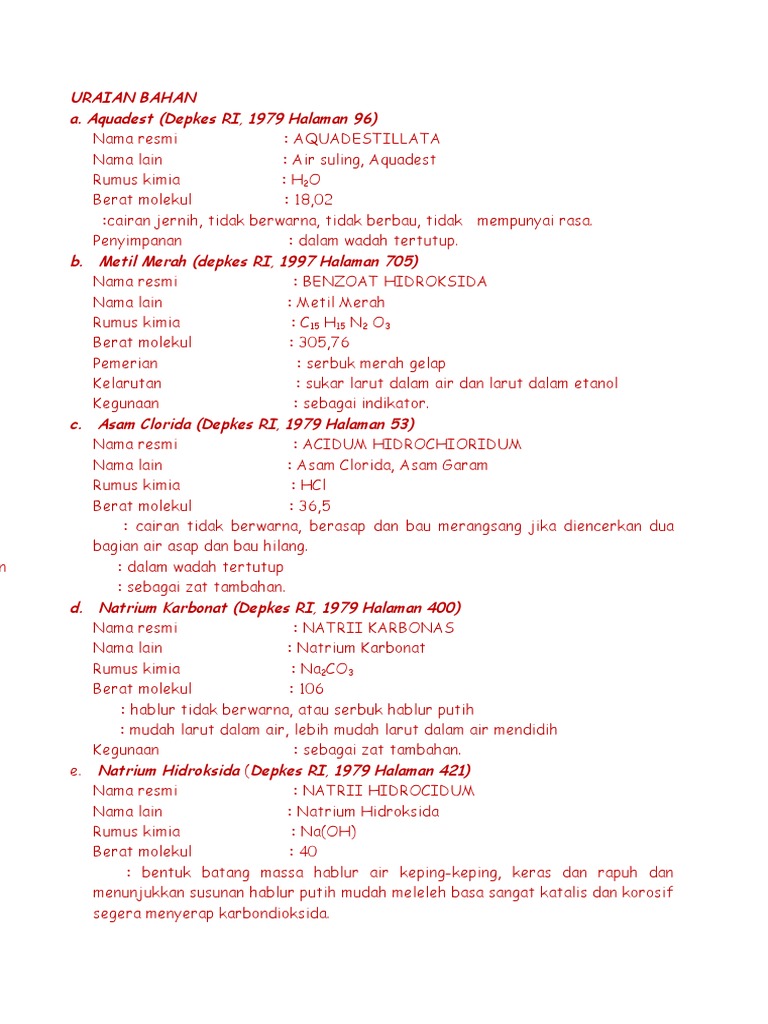 Uraian Bahan | PDF