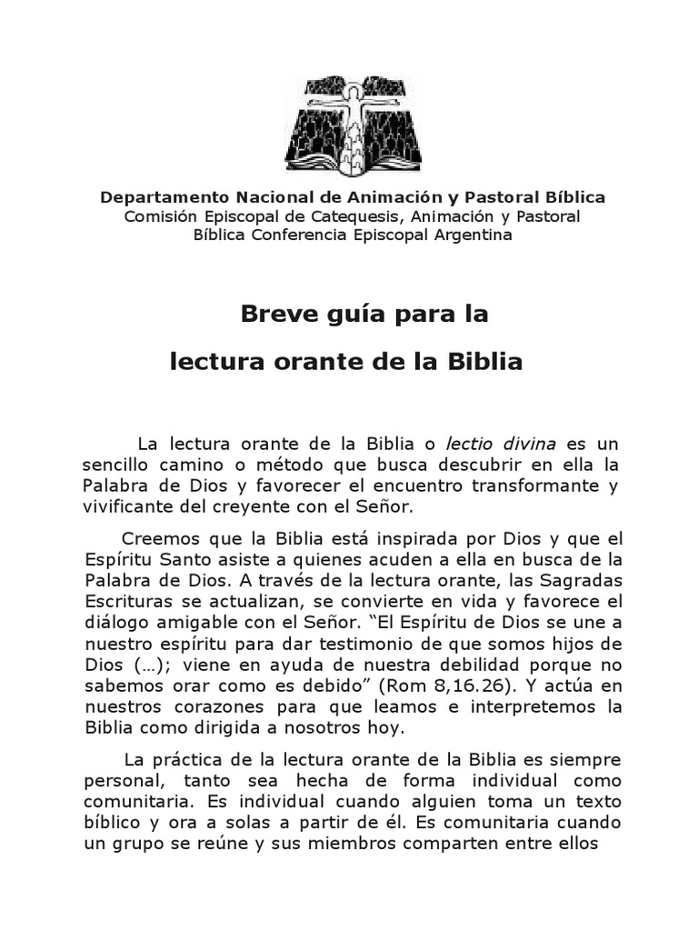 Guía para la Lectura Orante de la Biblia | PDF | Oración | Biblia