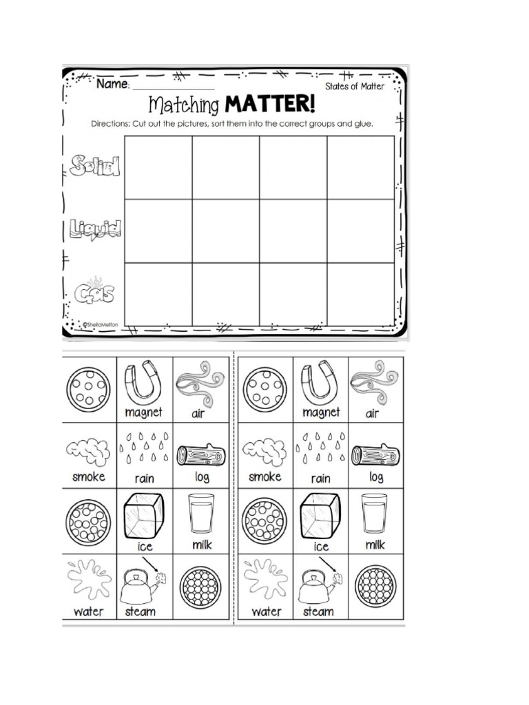 Matching Matter Activity | PDF