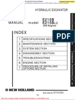 New Holland Excavator E215b Japan Hs Afme en Service Manual