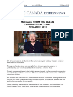 2018 Commonwealth Day Message 2018 Sent 13 March 2018