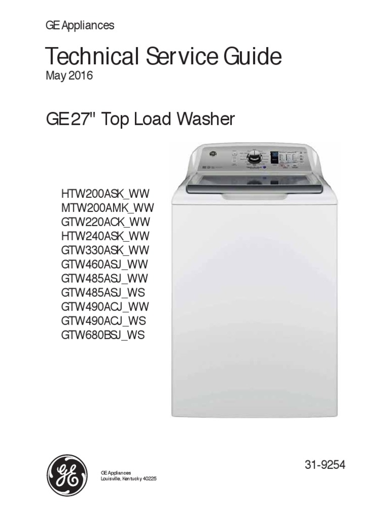 Ge Washer Htw200 Mtw200 Gtw220 Htw240 Gtw330 Gtw460 Gtw485 Gtw490 