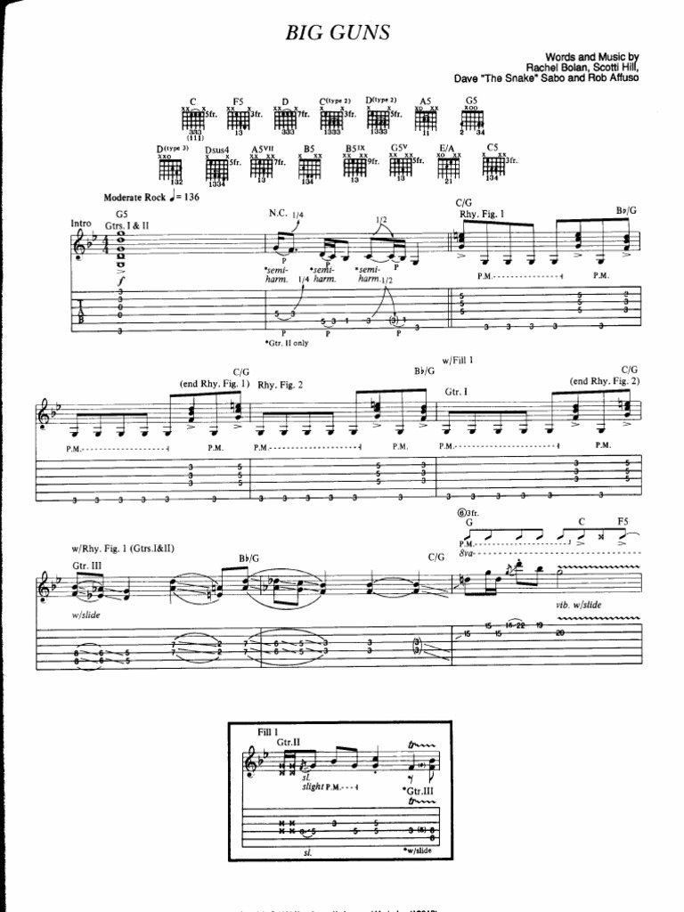 Skid Row Skid Row Guitar Tablature Songbook 2 | PDF