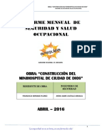 Informe Mensual de SST - Minihospital de Ciudad de Dios