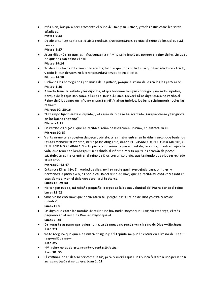 Frases de Jesus Sobre El Reino de Dios | PDF | Reinado y reino de dios ...