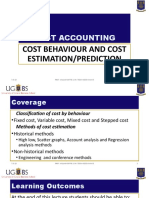 Acct403 Cost Behaviour and Estimation