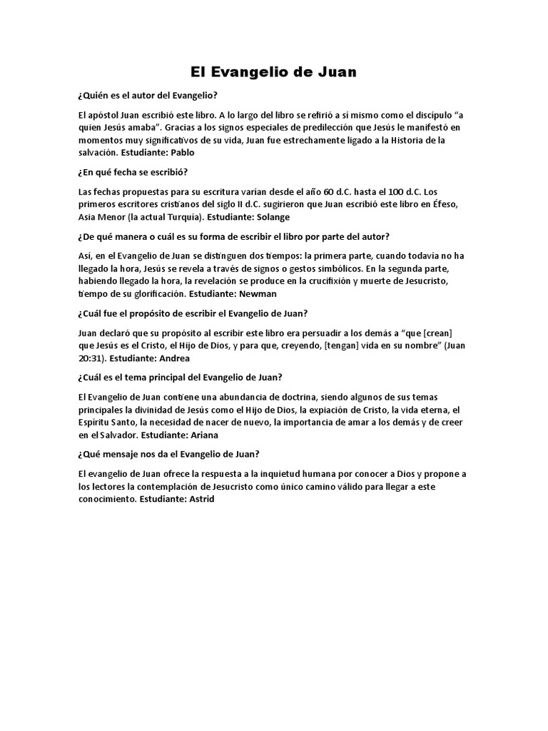 El Evangelio de Juan | PDF