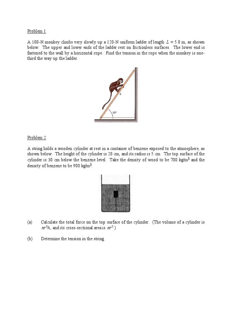 Tension and Forces in Physics Problems | PDF | Oscillation | Pendulum