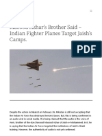 Masood Azhar's Brother Said - Indian Fighter Planes Target Jaish's Camps. - Tuu