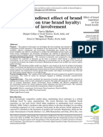 Direct and Indirect Effect of Brand Experience On True Brand Loyalty: Role of Involvement
