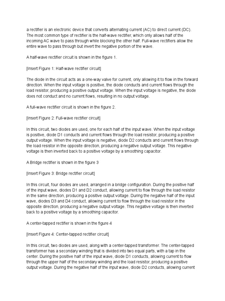 Rectifier Short Note PDF Rectifier Power Electronics
