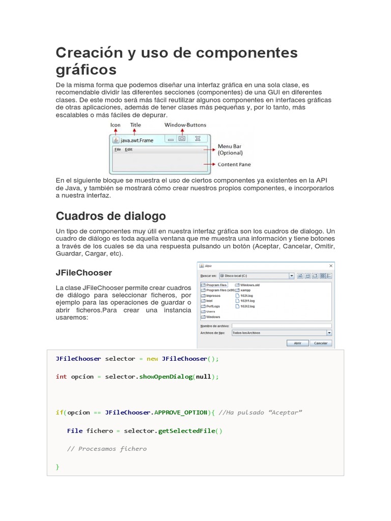 Componentes Dialog Java | PDF | Ventana (informática) | Java (lenguaje ...