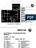 BMW 850i Electrical 1993 Troubleshooting Manual