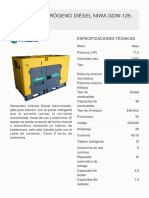 Ficha - 1080 - Grupo Electrogeno Diesel Niwa GDW 125 Ecr