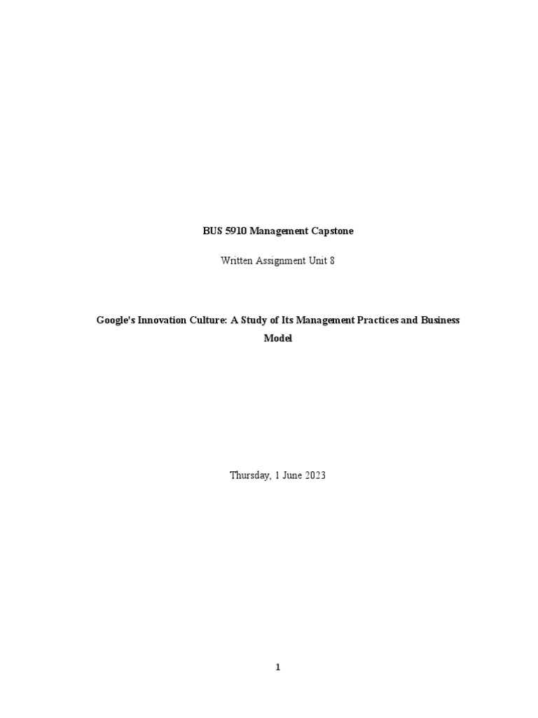 Google's Innovation Culture A Study of Its Management Practices and(00)