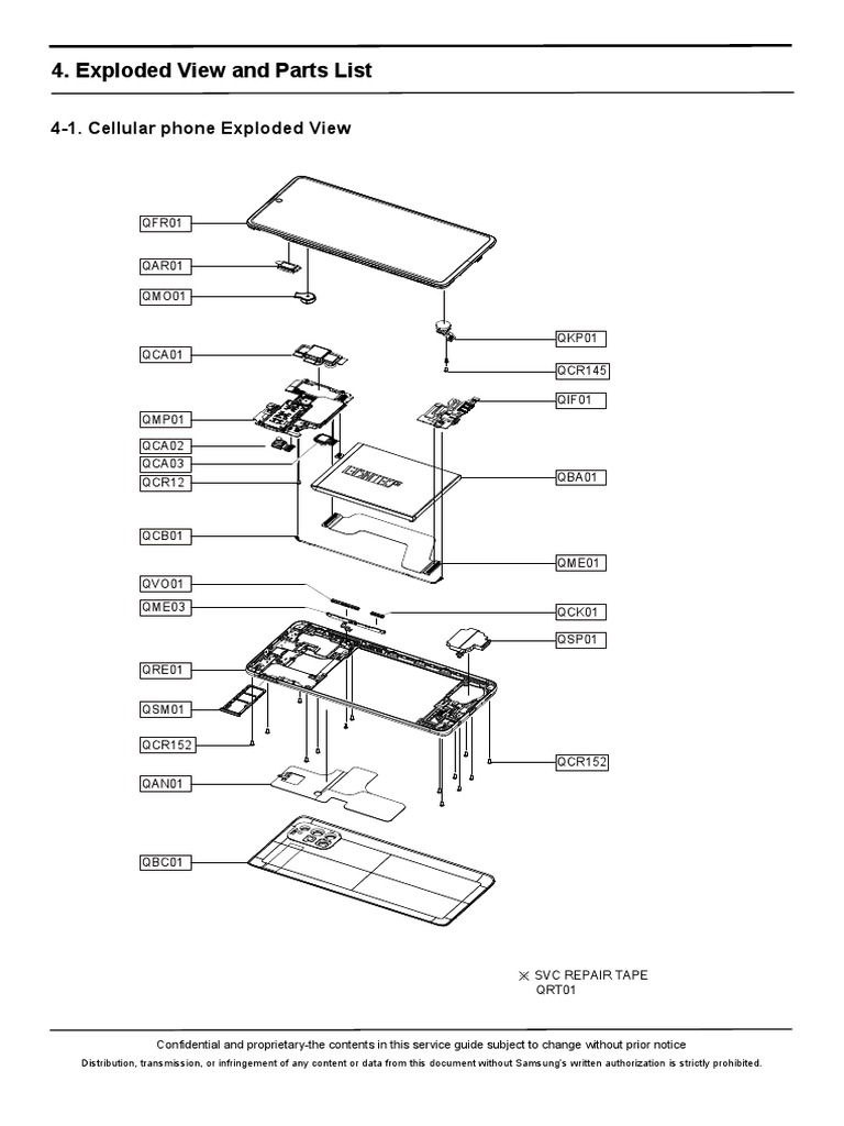 Samsung A71 Exploded View & Parts List | PDF