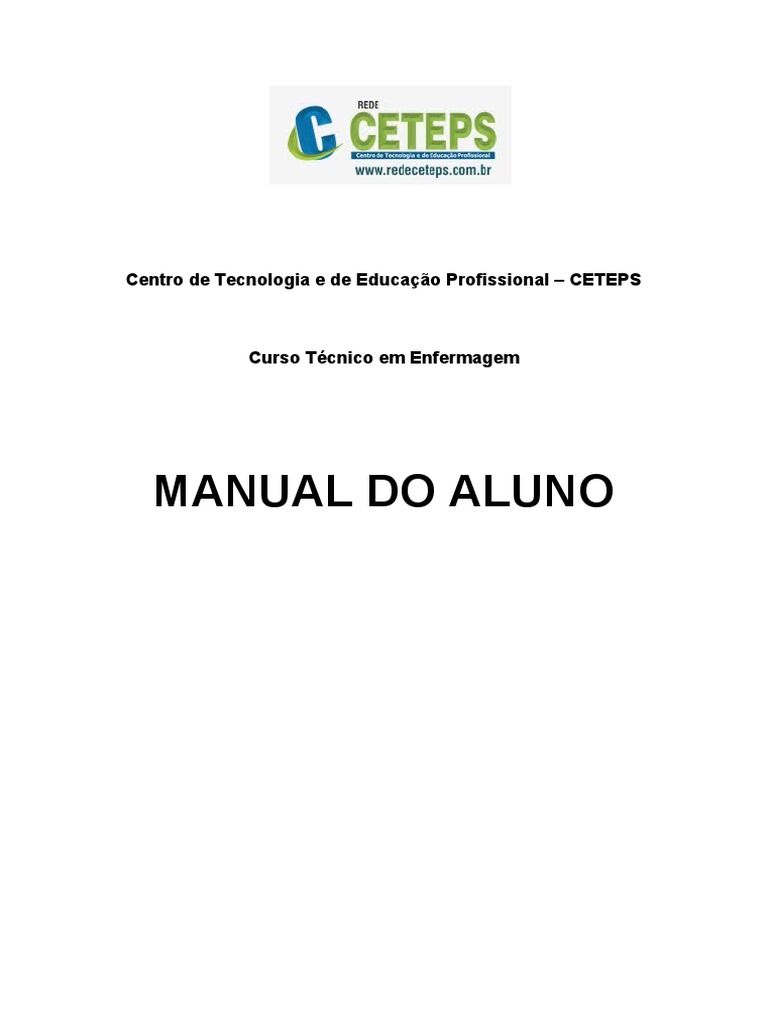 Manual do Aluno: Curso Técnico em Enfermagem CETEPS | PDF | Educação à ...