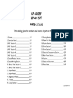 SP 4510SF MP 401 SPF: This Catalog Gives The Numbers and Names of Parts On This Machine