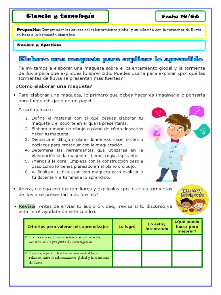 Ficha de Trabajo Ciencia y Tecnología | PDF