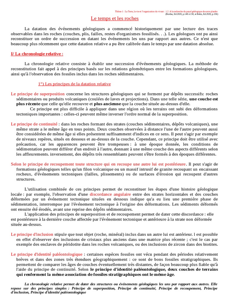 Datation géologique : méthodes et principes | PDF | Échelle des temps ...