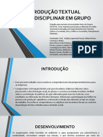 Produção Textual Interdisciplinar em Grupo