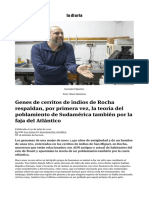 Genes Cerritos de Rocha Respaldan Teoría de Poblamiento Por Faja Del Atlantico - La Diaria - Uruguay