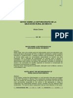 Notas Sobre La Historiografia de La Educación Rural en México (2011)