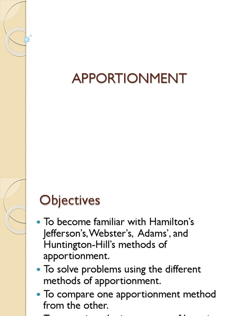 Apportionment Methods Overview | PDF | Apportionment (Politics ...