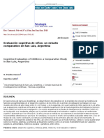 Evaluación Cognitiva de Niños - Un Estudio Comparativo en San Luis, Argentina