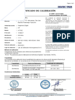 Certificado de Calibración: Área Metrología Laboratorio de Electricidad