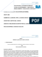 Unidad 3 Habilidades de Gestión para El Cuidado de Enfermería Aguilar Morales Maribel Grupo 9804