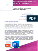 Carta de Presentacion de Empresa de Servicio de Transporte