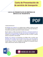 Carta de Presentacion de Empresa de Servicio de Transporte