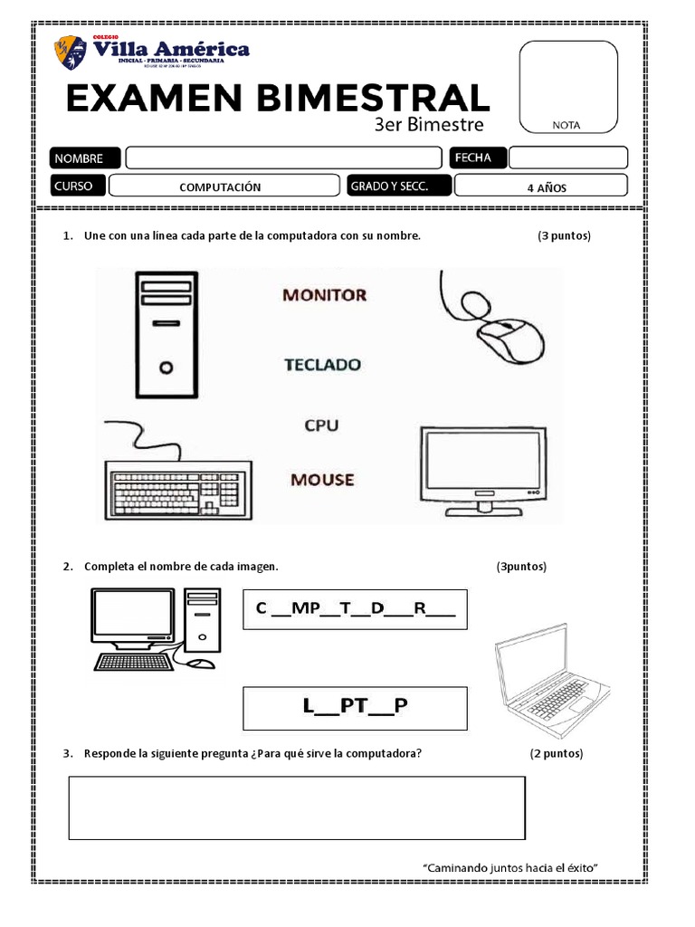 Examen de Computo Setiembre | PDF