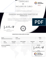 Sandra Maria Dos Santos de Araujo: A Livraria Do Psicanalista Certifica Que