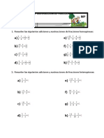 Practica Adicion y Sustraccion de Fracciones