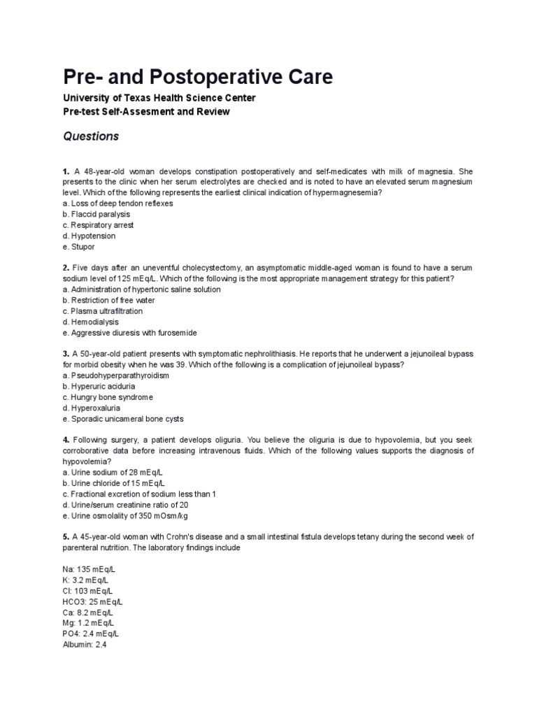 Pre- and Postoperative Care Guidelines | PDF | Ischemia | Thrombosis