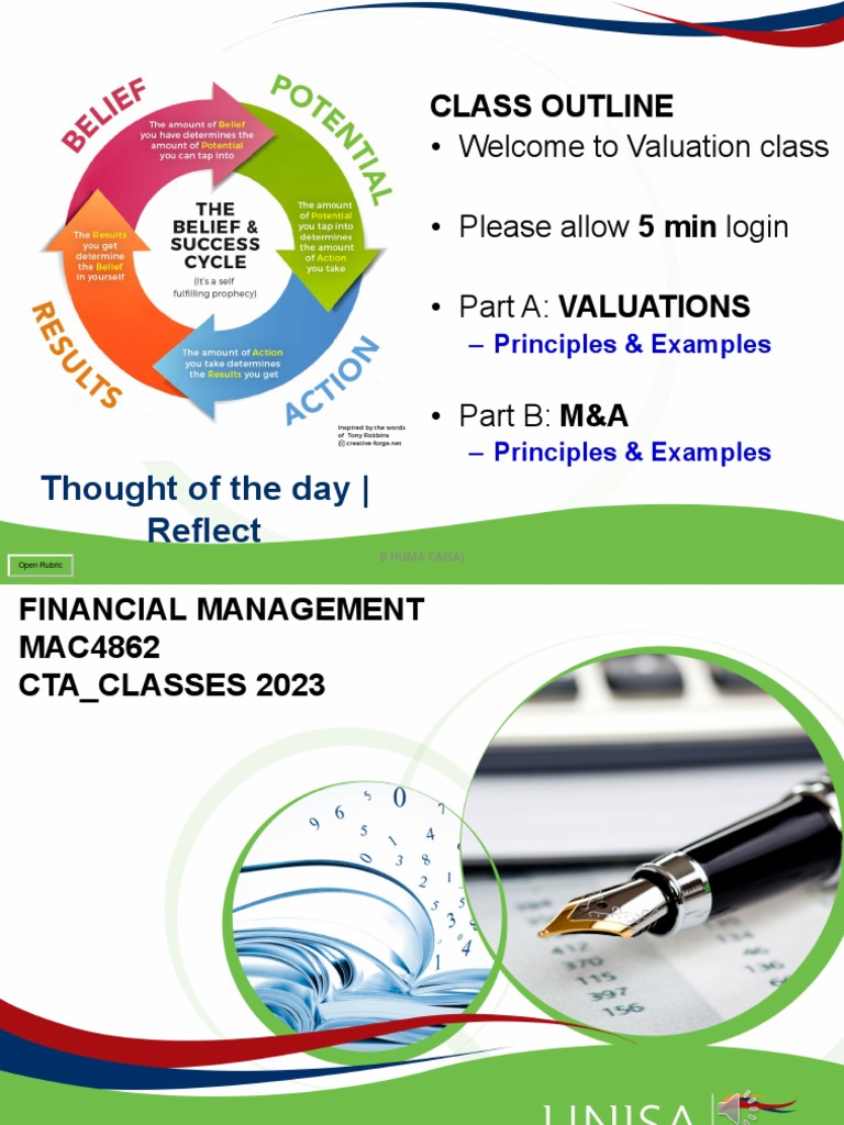 Class Notes PDF Valuation (Finance) Business Valuation