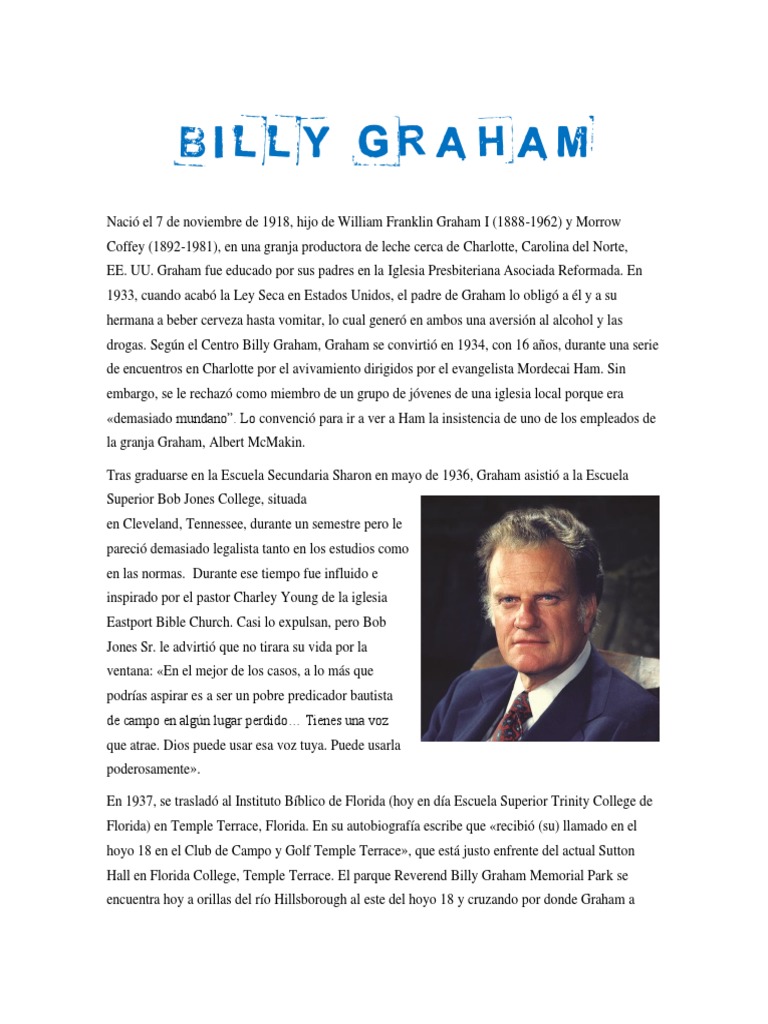 BIOGrAFIA - Billy Graham | PDF | Billy Graham