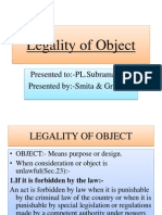 Legality of Object: Presented to:-PL - Subramaniam Presented By:-Smita & Grashma